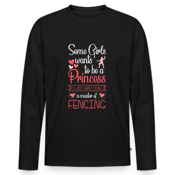 Fencing Sword Fighting En Garde Mask - Men's Premium Organic Long Sleeve Shirt - black - Front - Nico (187cm)