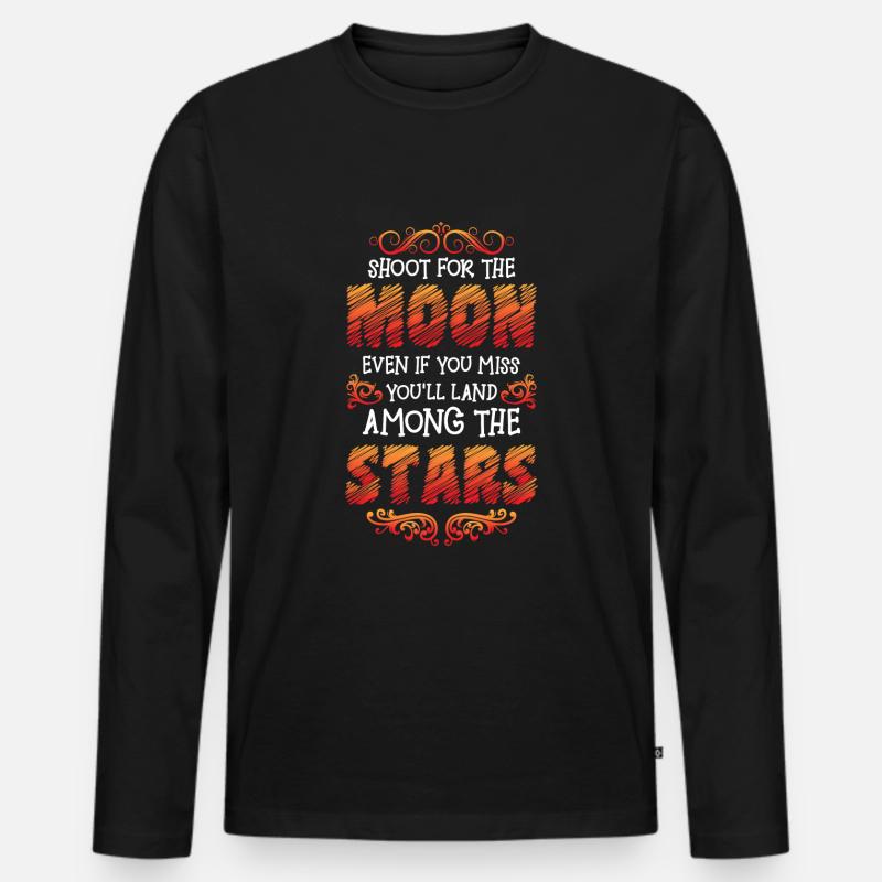 Sterne Sonne - Männer Premium Bio Langarmshirt - Schwarz