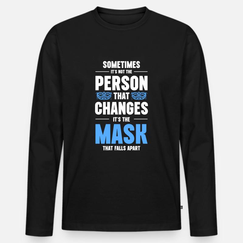 Maske Kostüm Parade Maskiert - Männer Premium Bio Langarmshirt - Schwarz