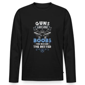 Armes Fusil Arme à feu - T-shirt manches longues Premium bio Homme - noir - Devant - Nico (187cm)