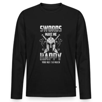 Sword Fighting Battle Saber - Men's Premium Organic Long Sleeve Shirt - black - Front - Nico (187cm)