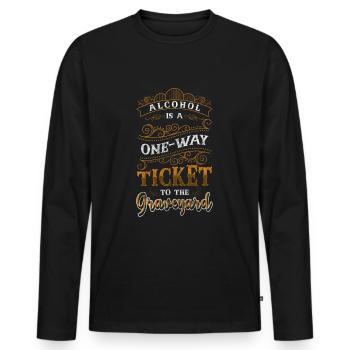 Bière Arrêter de boire Santé - T-shirt manches longues Premium bio Homme - noir - Devant - Nico (187cm)