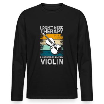 Violine Orchester Konzert - Männer Premium Bio Langarmshirt - Schwarz - Vorne - Nico (187cm)
