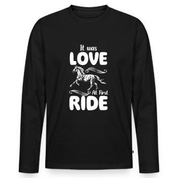 Riding Ride Friendship Stud - Men's Premium Organic Long Sleeve Shirt - black - Front - Nico (187cm)