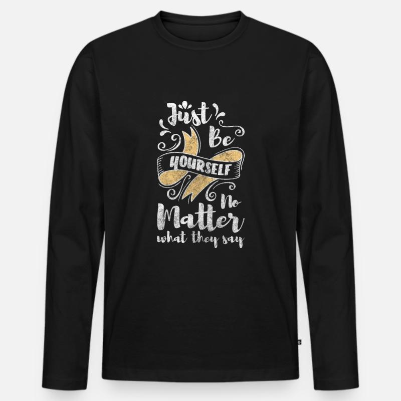 Einzigartig Besonders - Männer Premium Bio Langarmshirt - Schwarz