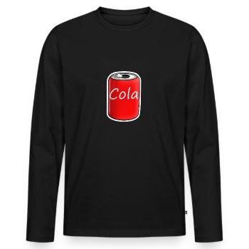 Can of cola in red - Men's Premium Organic Long Sleeve Shirt - black - Front - Nico (187cm)