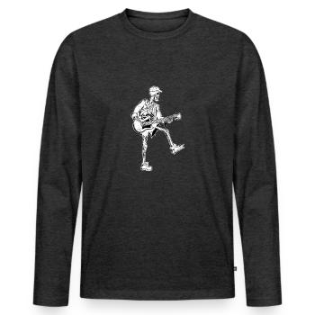 Rock Punk guitar guitare player - T-shirt manches longues Premium bio Homme - anthracite chiné - Devant - Nico (187cm)