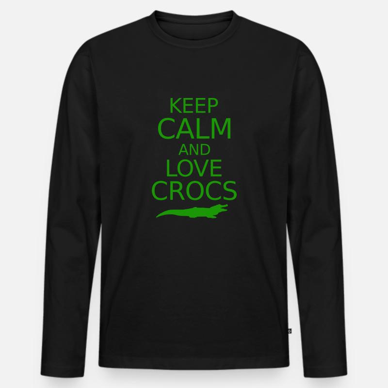Liebe Krokodile - Männer Premium Bio Langarmshirt - Schwarz