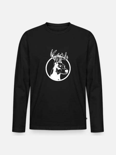 Christmas doberman - Men's Premium Organic Long Sleeve Shirt - black
