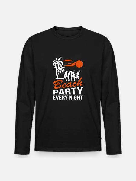 Beach Party Night - Männer Premium Bio Langarmshirt - Schwarz
