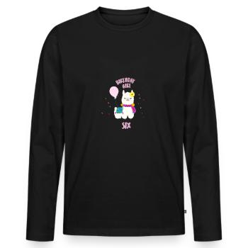 Birthday Girl - Men's Premium Organic Long Sleeve Shirt - black - Front - Nico (187cm)