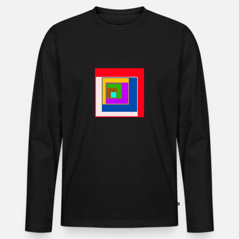 Center quadrat - Männer Premium Bio Langarmshirt - Schwarz