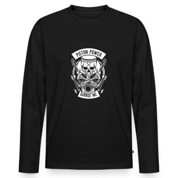 Piston garage Tuning Motorsport PS moteur essence - T-shirt manches longues Premium bio Homme - noir - Devant - Nico (187cm)