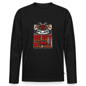 Heavy Metal - T-shirt manches longues Premium bio Homme - noir - Devant - Nico (187cm)
