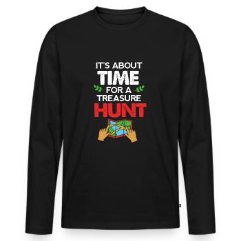 Geocaching Geocache Geocacher - Men's Premium Organic Long Sleeve Shirt - black - Front - Nico (187cm)