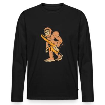 Saxophon Saxophonist - Männer Premium Bio Langarmshirt - Schwarz - Vorne - Nico (187cm)