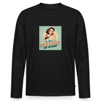 Soap Making - I'm a Soap Addict - Men's Premium Organic Long Sleeve Shirt - black - Front - Nico (187cm)