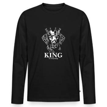 Curly Coated Retriever King everything Wilsigns - Men's Premium Organic Long Sleeve Shirt - black - Front - Nico (187cm)