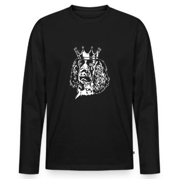 English Springer Spaniel Krone Dogs Dog Wilsigns - Men's Premium Organic Long Sleeve Shirt - black - Front - Nico (187cm)