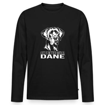 La vie des danois est meilleure Chiens Grands Dague Wilsigns - T-shirt manches longues Premium bio Homme - noir - Devant - Nico (187cm)