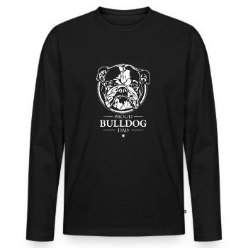 Bulldog Dad English Bulldog Dogs Wilsigns - Men's Premium Organic Long Sleeve Shirt - black - Front - Nico (187cm)