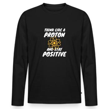 Chemie Shirt Science Pensez comme une chimie de protons - T-shirt manches longues Premium bio Homme - noir - Devant - Nico (187cm)