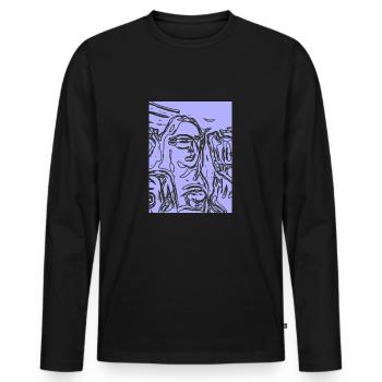 Violet et Ligne - T-shirt manches longues Premium bio Homme - noir - Devant - Nico (187cm)