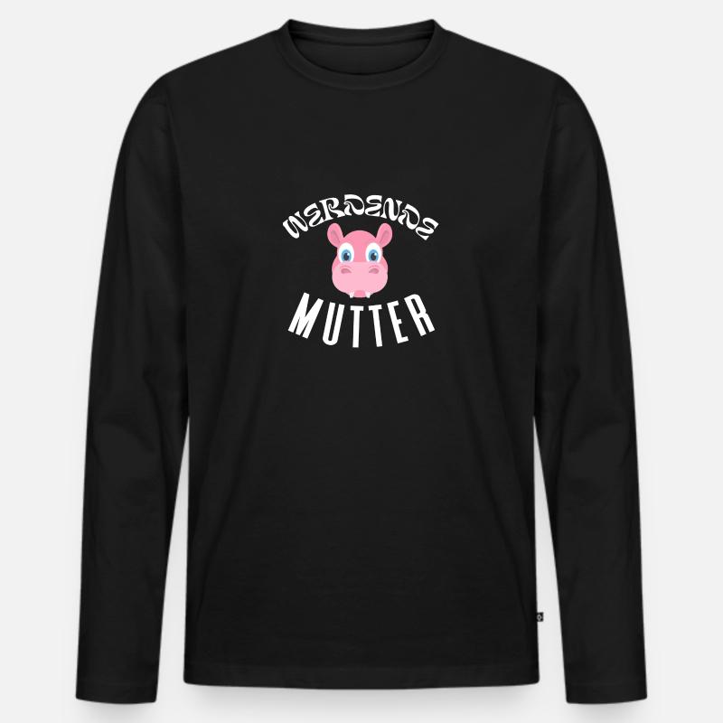 Werdende Mutter - Männer Premium Bio Langarmshirt - Schwarz