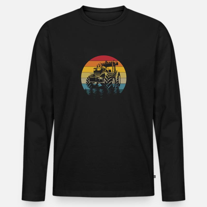 Landwirt Bauer Farmer - Männer Premium Bio Langarmshirt - Schwarz
