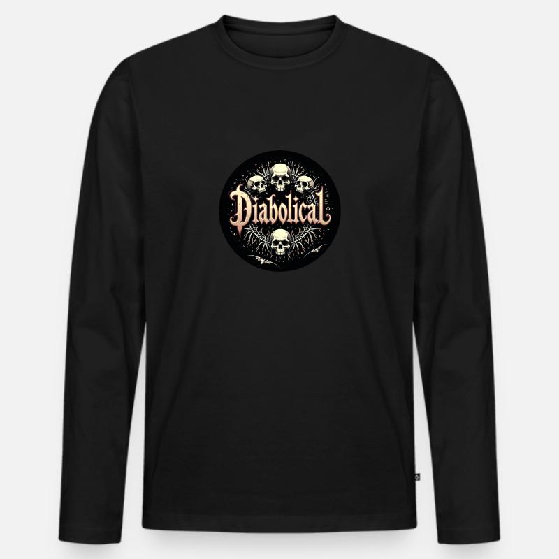 Diabolisch - Diabolico - Männer Premium Bio Langarmshirt - Schwarz