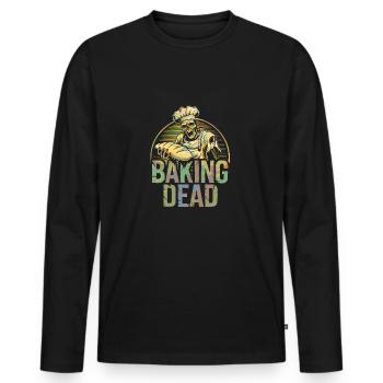 Baking Dead Zombie Baker Creepy Baker - Men's Premium Organic Long Sleeve Shirt - black - Front - Nico (187cm)