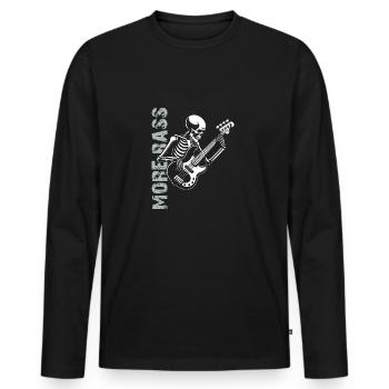 Plus Basse - Skeleton avec Basse - T-shirt manches longues Premium bio Homme - noir - Devant - Nico (187cm)