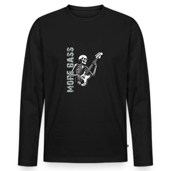 Plus Basse - Skeleton avec Basse - T-shirt manches longues Premium bio Homme - noir - Devant - Nico (187cm)
