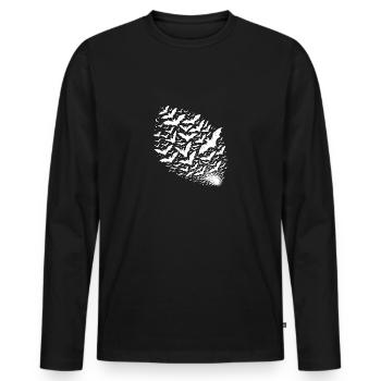 Chauves-souris volantes en tant que grand essaim - T-shirt manches longues Premium bio Homme - noir - Devant - Nico (187cm)