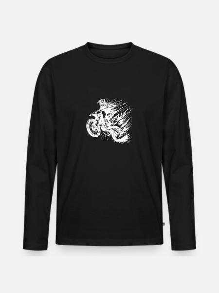 Enduro Motocross mit Matsch und Schlamm - Männer Premium Bio Langarmshirt - Schwarz