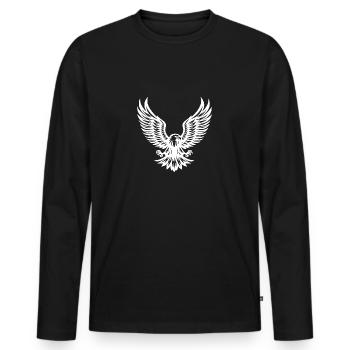 Aigle puissant aux griffes écartées - T-shirt manches longues Premium bio Homme - noir - Devant - Nico (187cm)