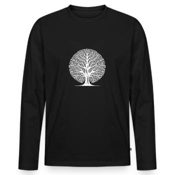 Arbre de vie géométrique plein d’équilibre et de tranquillité - T-shirt manches longues Premium bio Homme - noir - Devant - Nico (187cm)