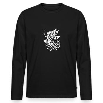 Enchanting fairy with magic wand - Men's Premium Organic Long Sleeve Shirt - black - Front - Nico (187cm)