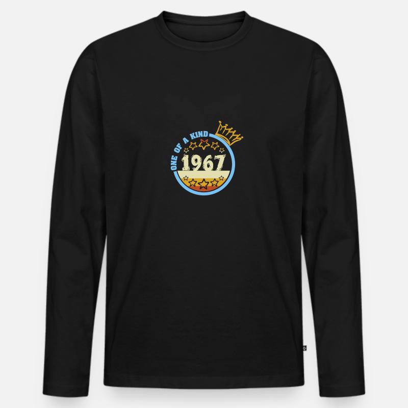1967 - Männer Premium Bio Langarmshirt - Schwarz