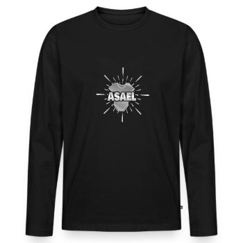 Geburt Asael - Männer Premium Bio Langarmshirt - Schwarz - Vorne - Nico (187cm)