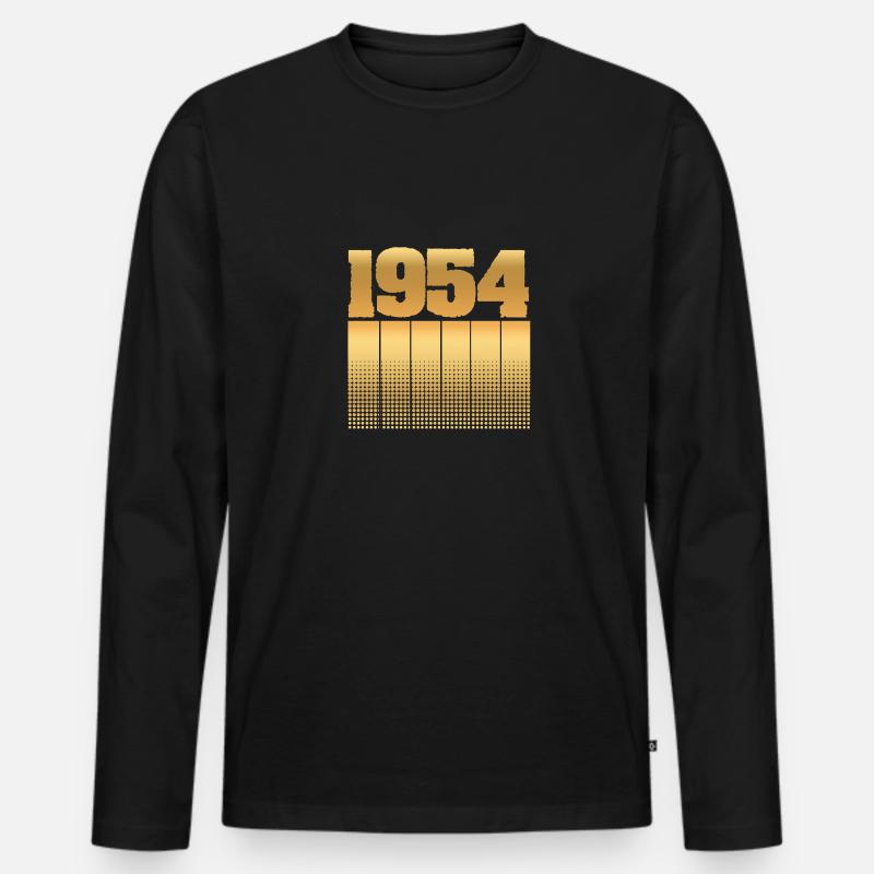 Geburtstag 1954 - Männer Premium Bio Langarmshirt - Schwarz