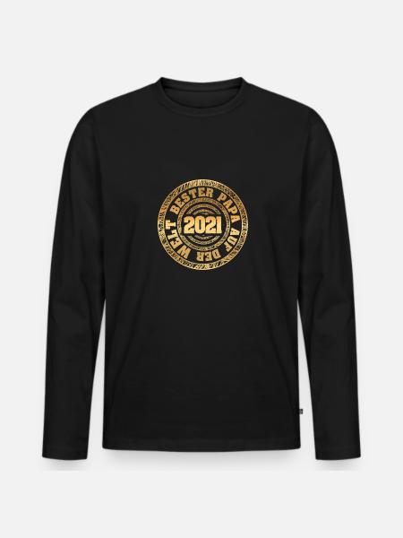 Vater 2021 - Männer Premium Bio Langarmshirt - Schwarz