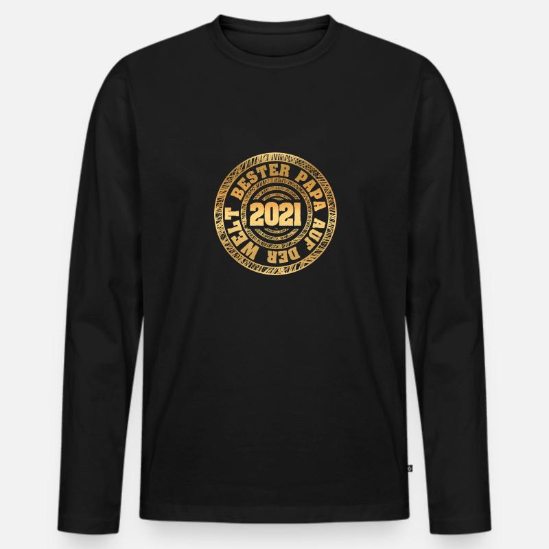 Vater 2021 - Männer Premium Bio Langarmshirt - Schwarz