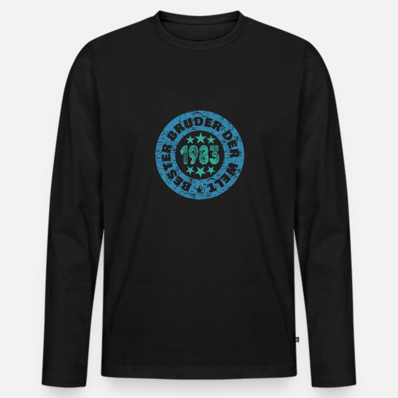 1983 - Männer Premium Bio Langarmshirt - Schwarz