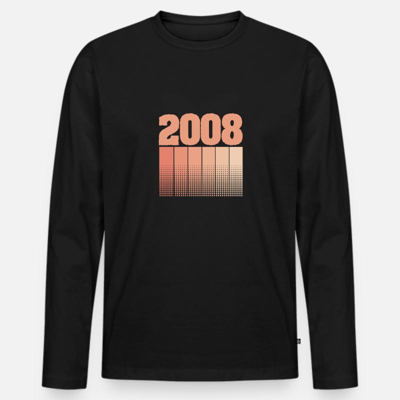 2008 - Männer Premium Bio Langarmshirt - Schwarz