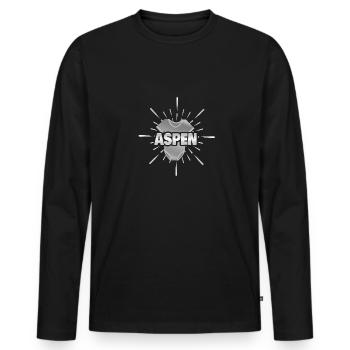 Geburt Aspen - Männer Premium Bio Langarmshirt - Schwarz - Vorne - Nico (187cm)