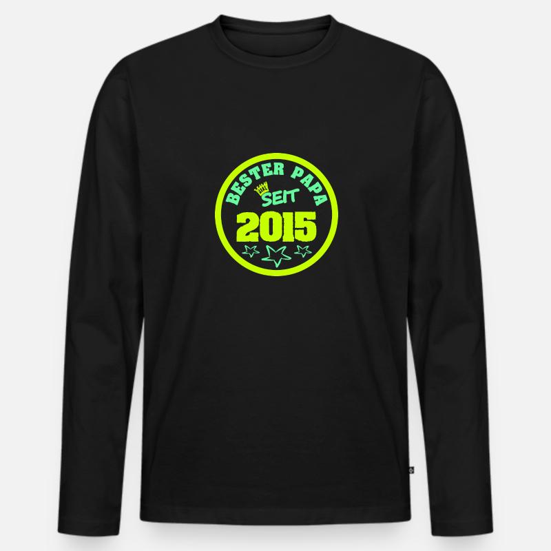 Jahr 2015 - Männer Premium Bio Langarmshirt - Schwarz
