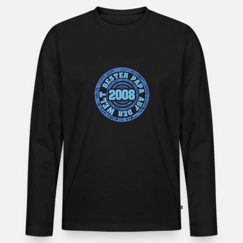 2008 - Männer Premium Bio Langarmshirt - Schwarz