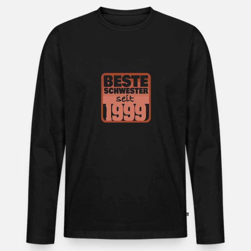 Witzig 1999 - Männer Premium Bio Langarmshirt - Schwarz