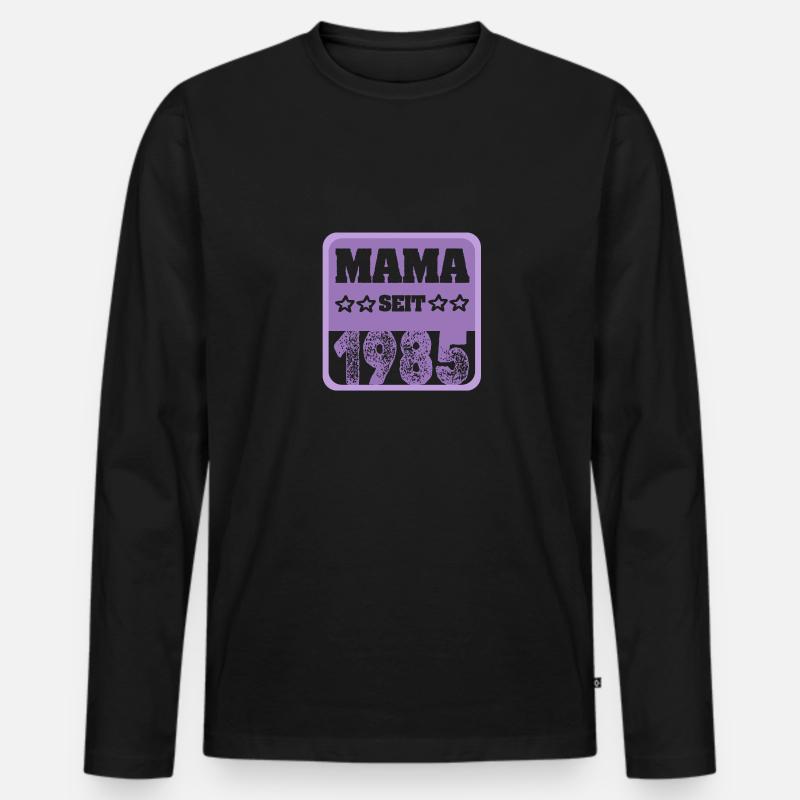1985 - Männer Premium Bio Langarmshirt - Schwarz